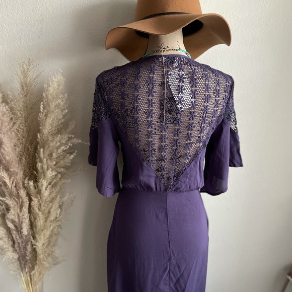 Purple Embroidered Maxi Dress Small New - Picture 5 of 10